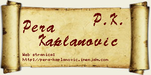 Pera Kaplanović vizit kartica